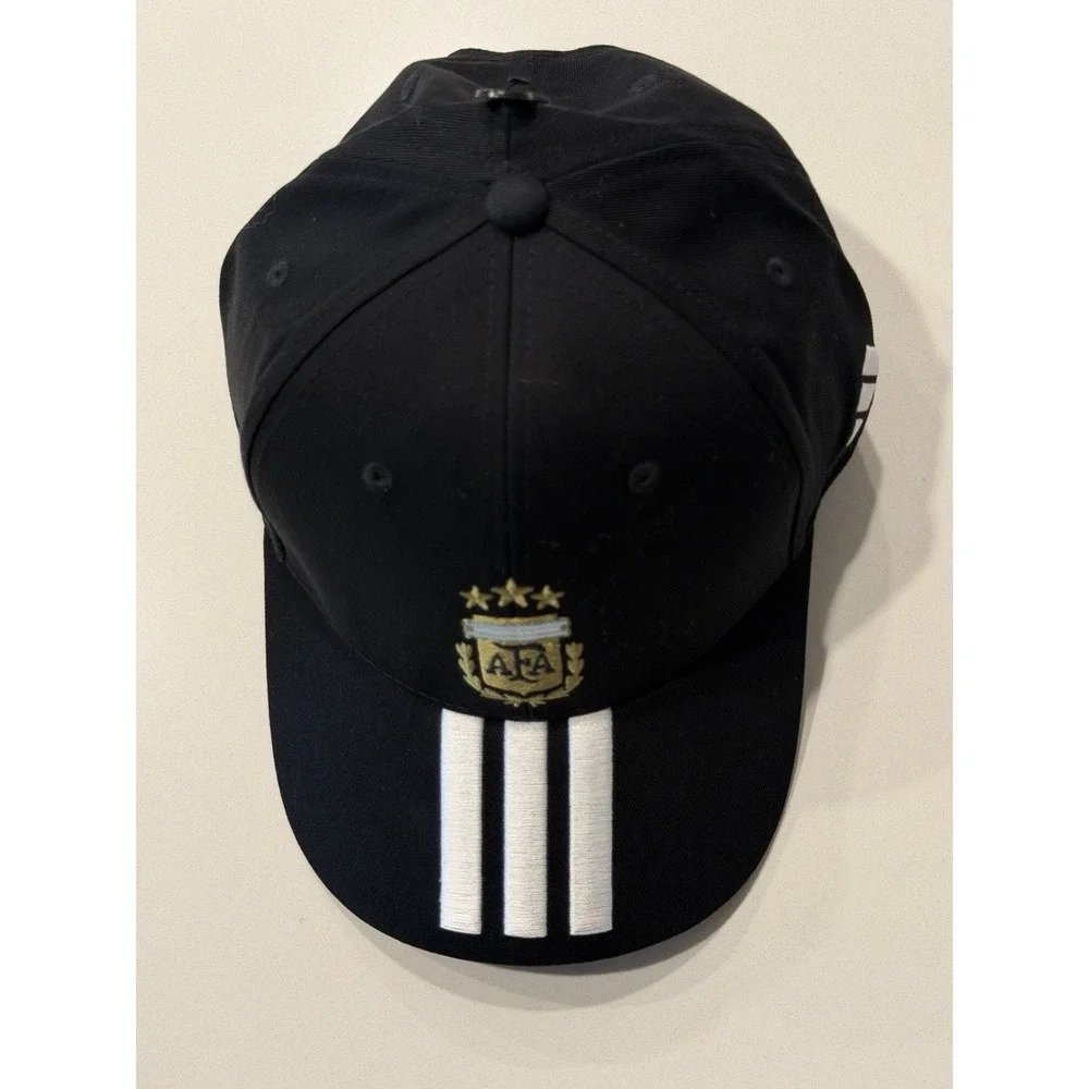 Adidas Argentina AFA 3-Stripe Baseball Cap KE5950 Black White Gold World Cup NWT